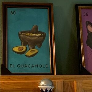 Sapna Shah Loteria Wall Print - 12x18 EL GUACAMOLE New- ready to hang